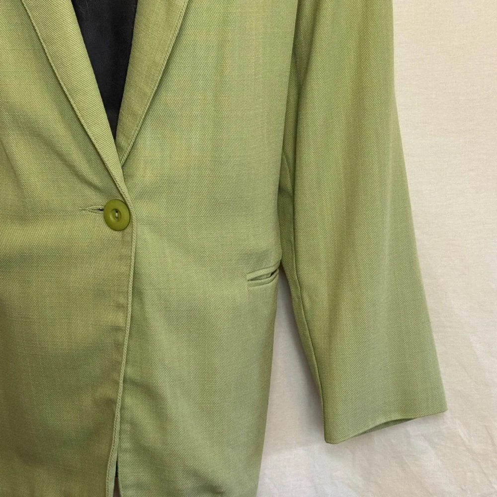 B-2 Courtenay PLUS SIZE 18W Green Linen Blend Blazer Suit‎ Jacket